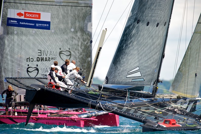 Alinghi - Fourth stop of the Vulcain Trophy 2011 on the D35 catamaran with the Sogeti Cup (Photo By Chris Schmid / Eyemage Media, all right reserved). - Vulcain Trophy D35, Sogeti Cup, June 13th 2011 © Chris Schmid/ Eyemage Media (copyright) http://www.eyemage.ch